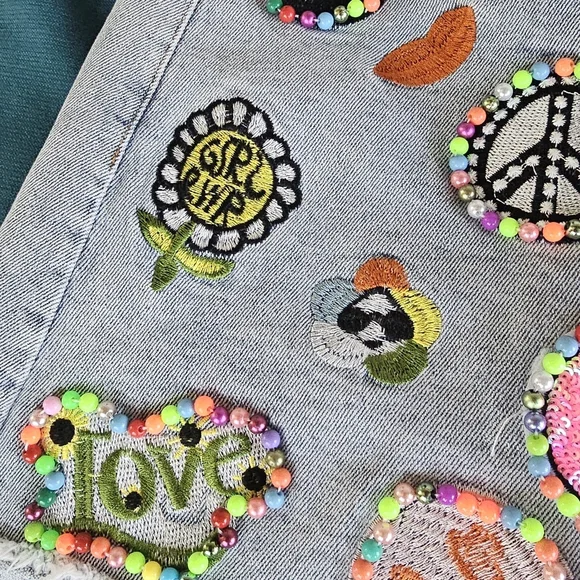 Vibrant Embellished Denim Skirt - Picture 7 of 12